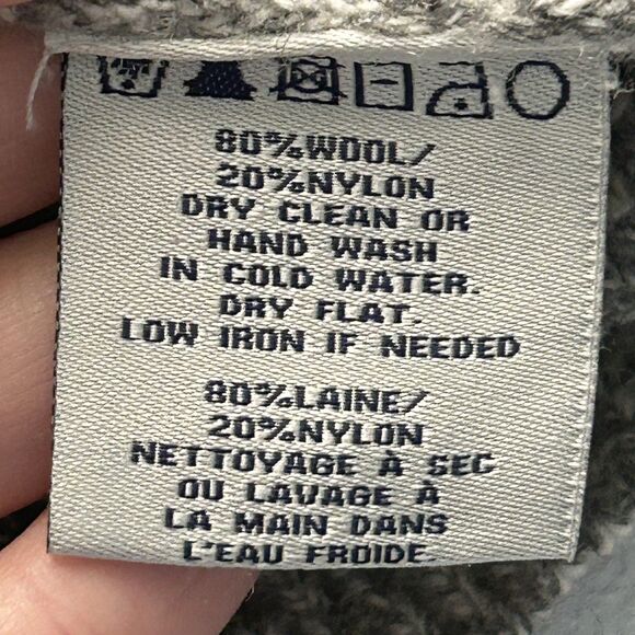 Schott Bros Mens Sweater Large Gray Wool Blend Warm Thick Outdoor Layering - Picture 6 of 10